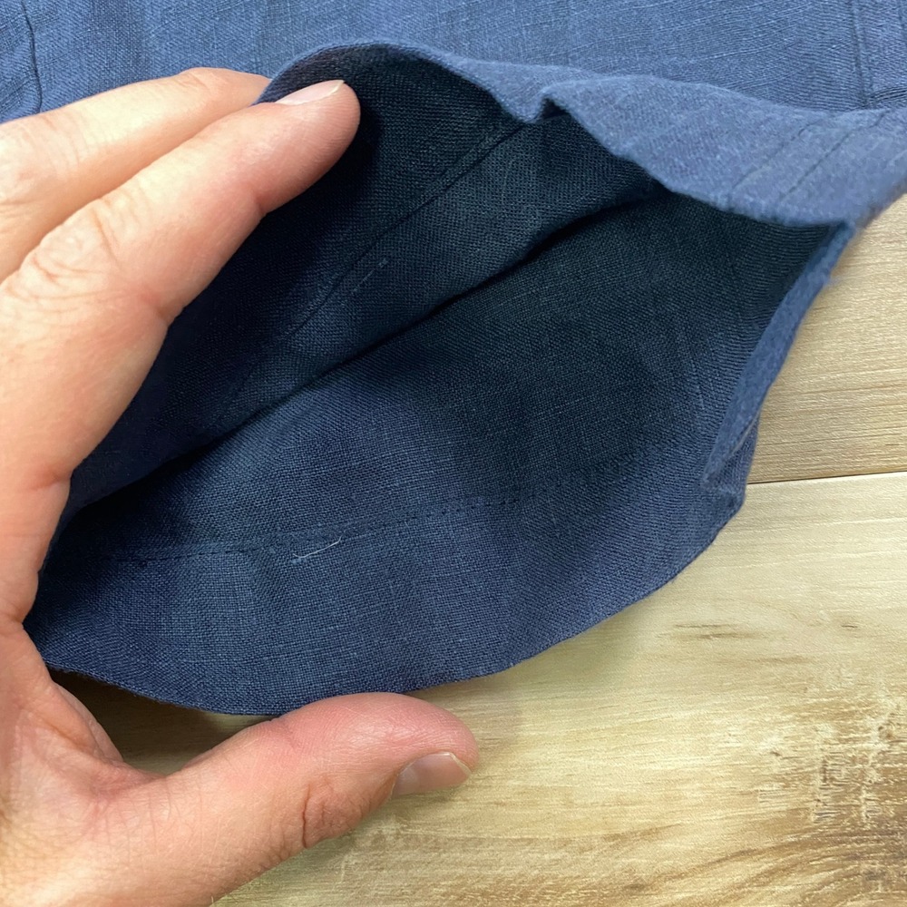 Free Line Athens Linen Pants Mens 34 Minimalist 100% Linen Straight Navy Summer - Picture 8 of 9